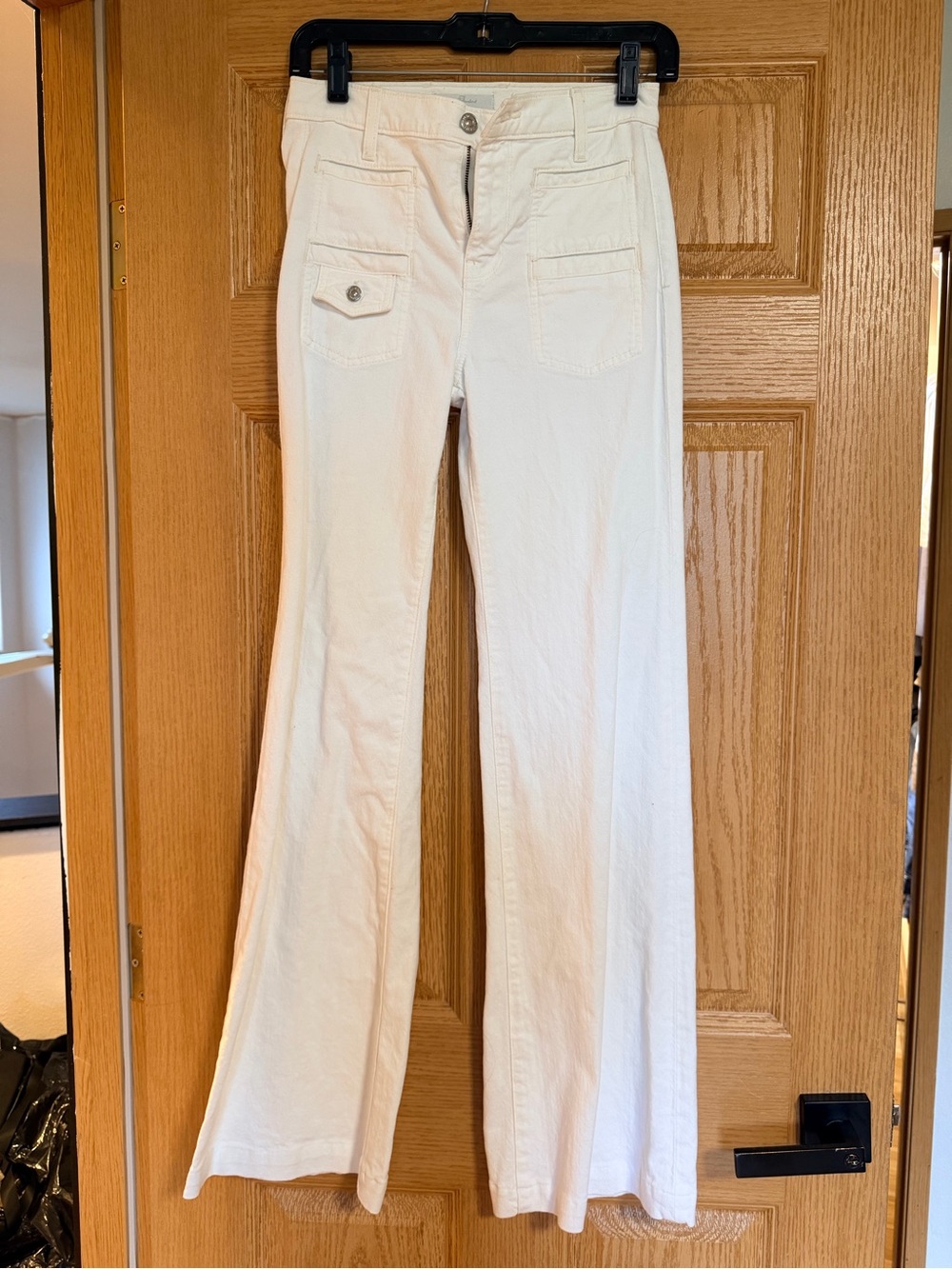 7 For All Mankind White Boot-Cut Flare Pants